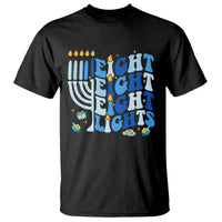 Happy Hanukkah T Shirt Retro Groovy Eight Nights and Eight Lights - Wonder Print Shop