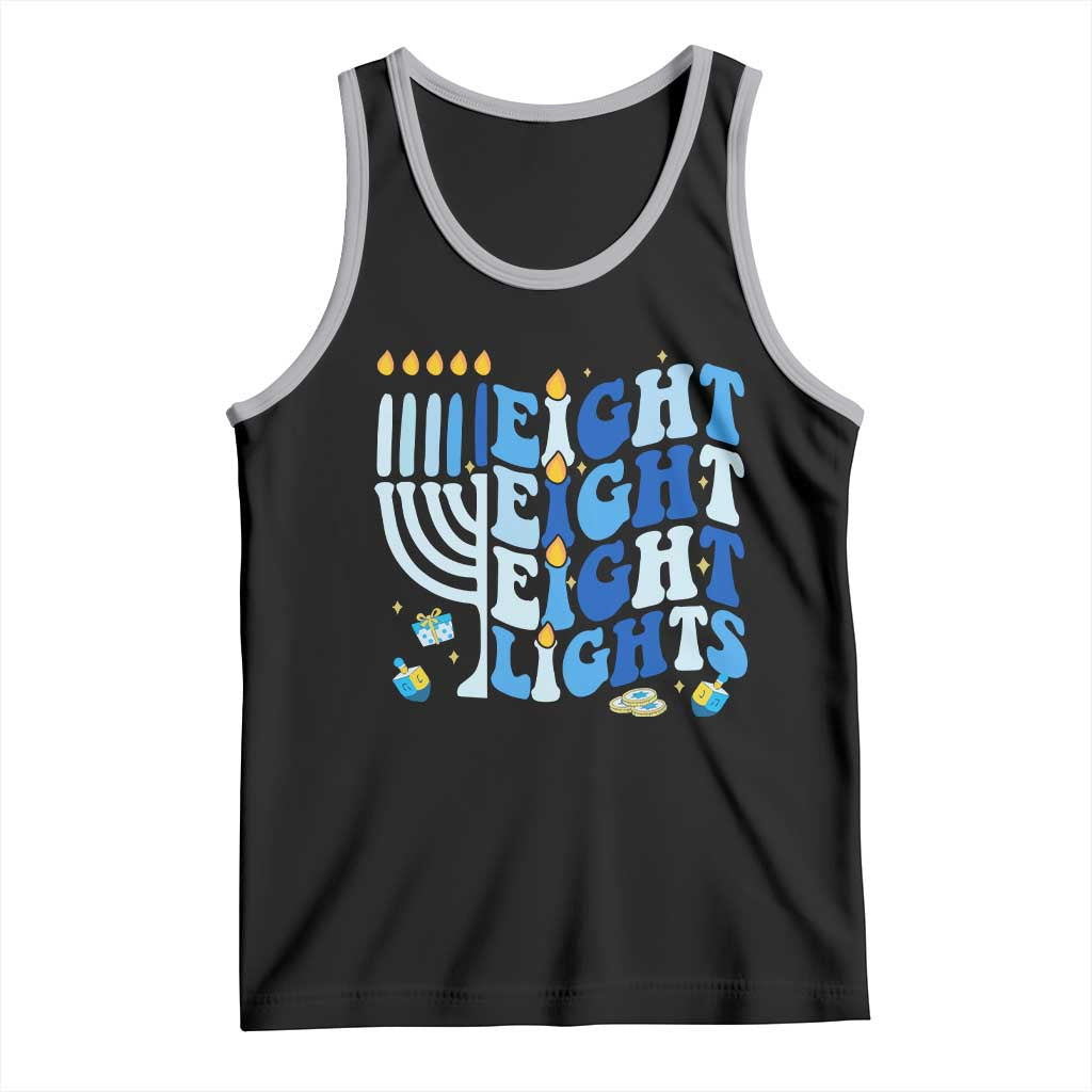Happy Hanukkah Tank Top Retro Groovy Eight Nights and Eight Lights - Wonder Print Shop