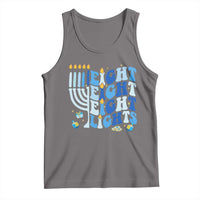 Happy Hanukkah Tank Top Retro Groovy Eight Nights and Eight Lights - Wonder Print Shop