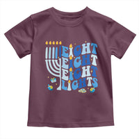 Happy Hanukkah Toddler T Shirt Retro Groovy Eight Nights and Eight Lights - Wonder Print Shop