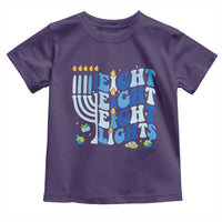 Happy Hanukkah Toddler T Shirt Retro Groovy Eight Nights and Eight Lights - Wonder Print Shop
