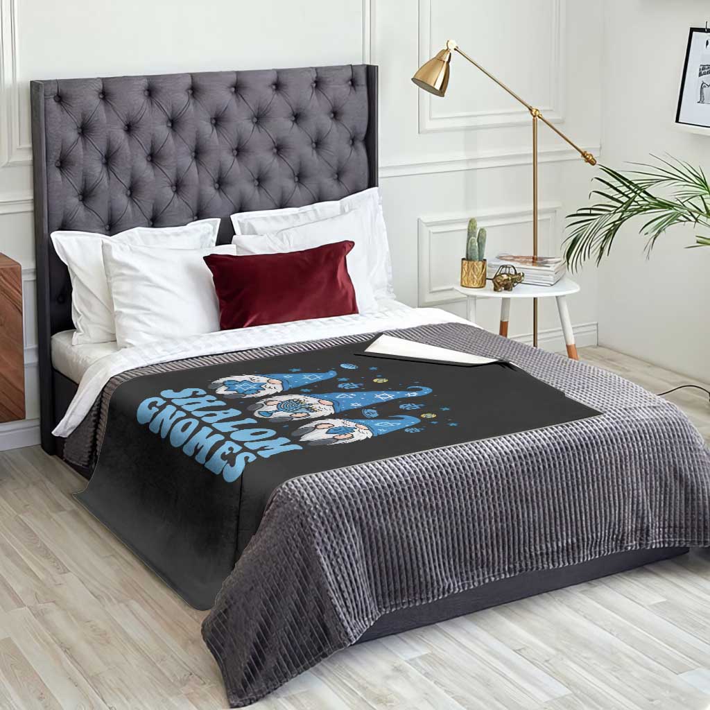 Happy Hanukkah Throw Blanket Retro Groovy Eight Nights Lights - Wonder Print Shop