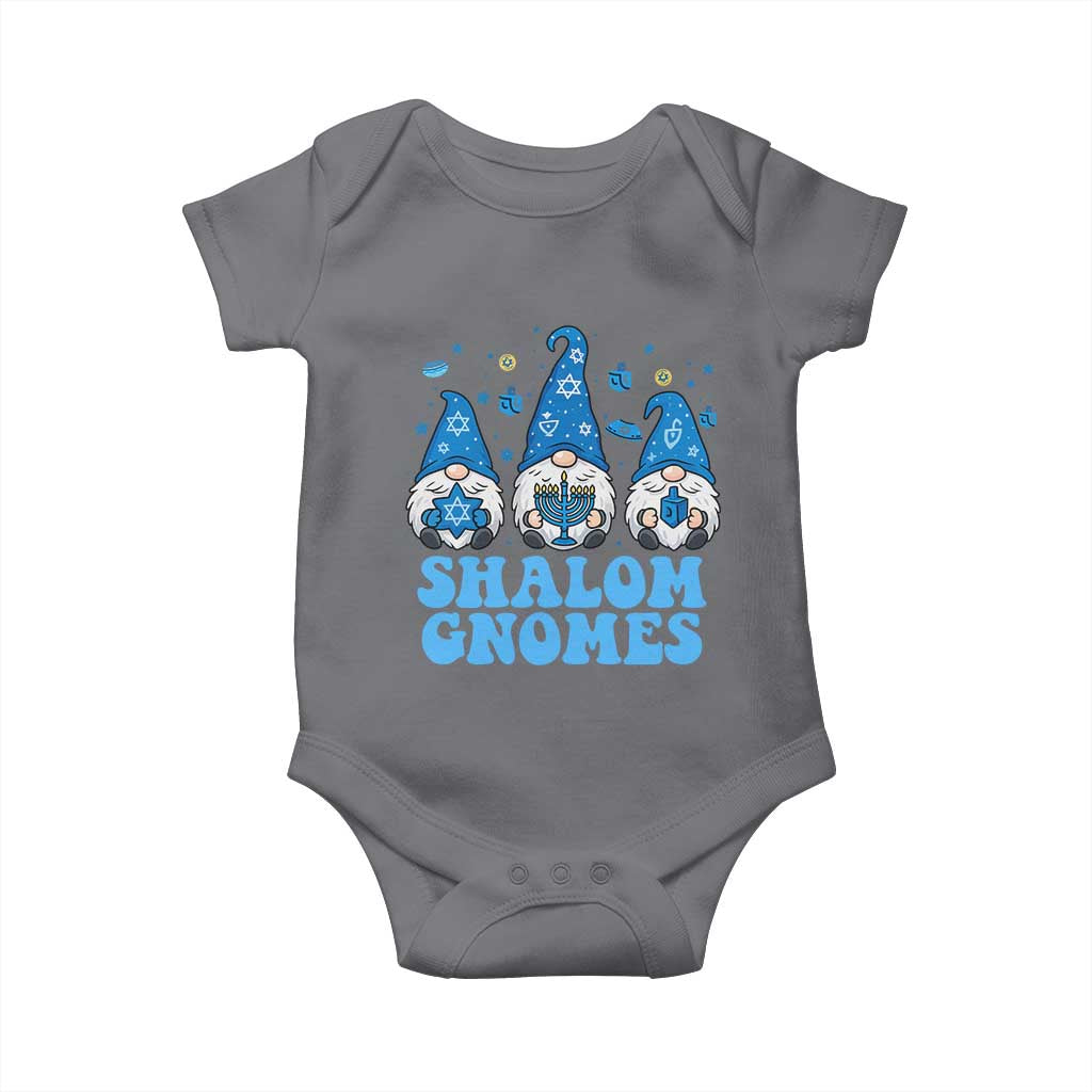 Happy Hanukkah Baby Onesie Retro Groovy Eight Nights Lights - Wonder Print Shop
