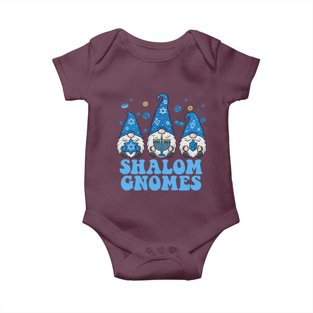 Happy Hanukkah Baby Onesie Retro Groovy Eight Nights Lights - Wonder Print Shop