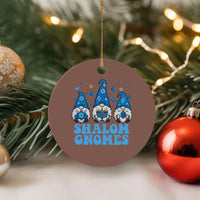 Happy Hanukkah Ceramic Ornament Retro Groovy Eight Nights Lights - Wonder Print Shop