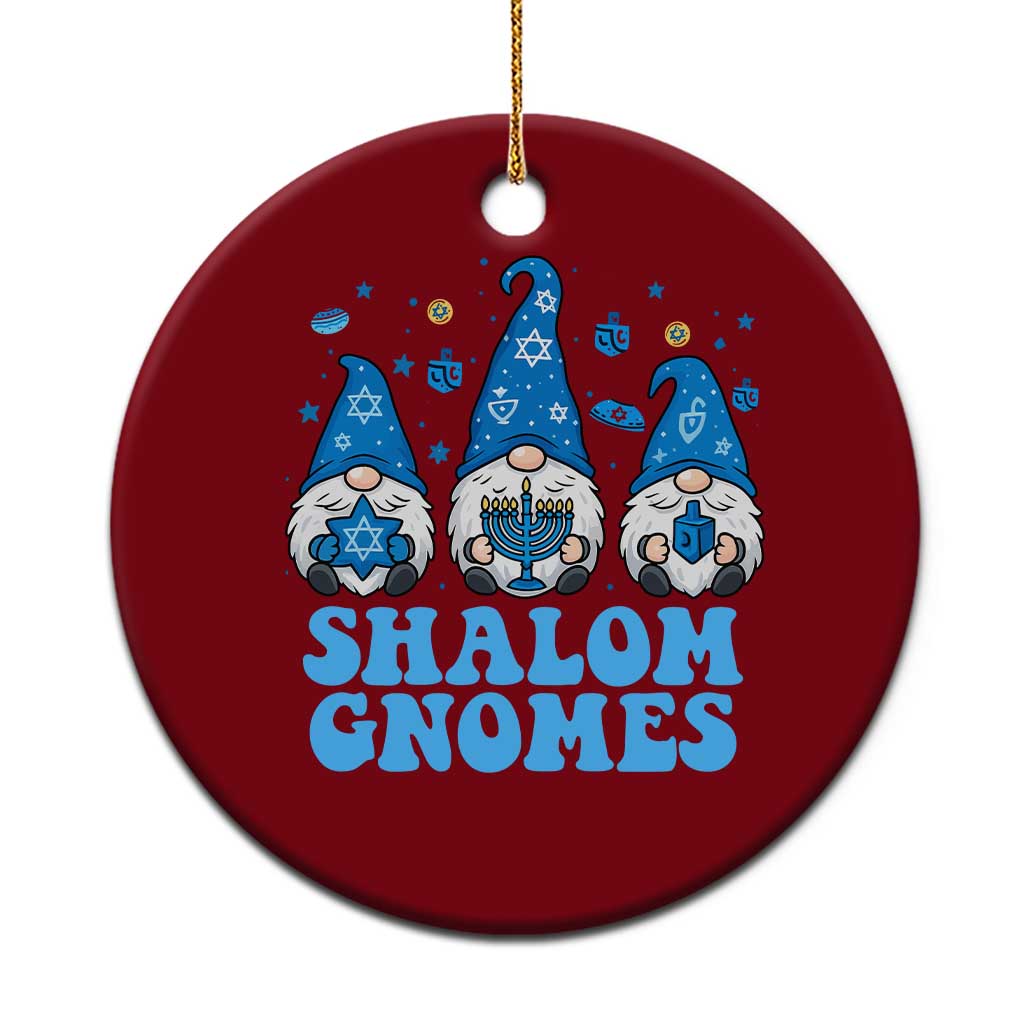 Happy Hanukkah Ceramic Ornament Retro Groovy Eight Nights Lights - Wonder Print Shop