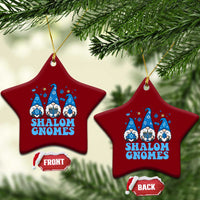 Happy Hanukkah Ceramic Ornament Retro Groovy Eight Nights Lights - Wonder Print Shop