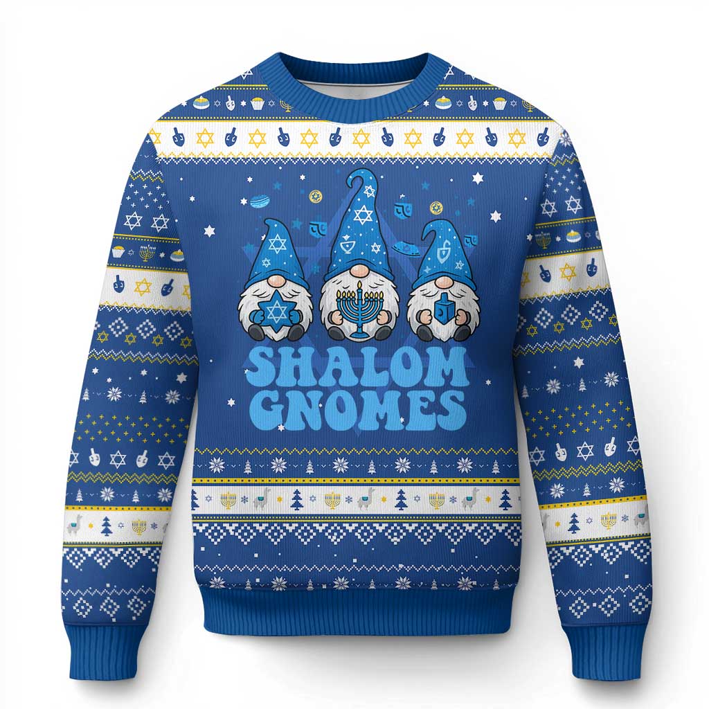 Happy Hanukkah Hanukkah Ugly Sweater Retro Groovy Eight Nights Lights - Wonder Print Shop