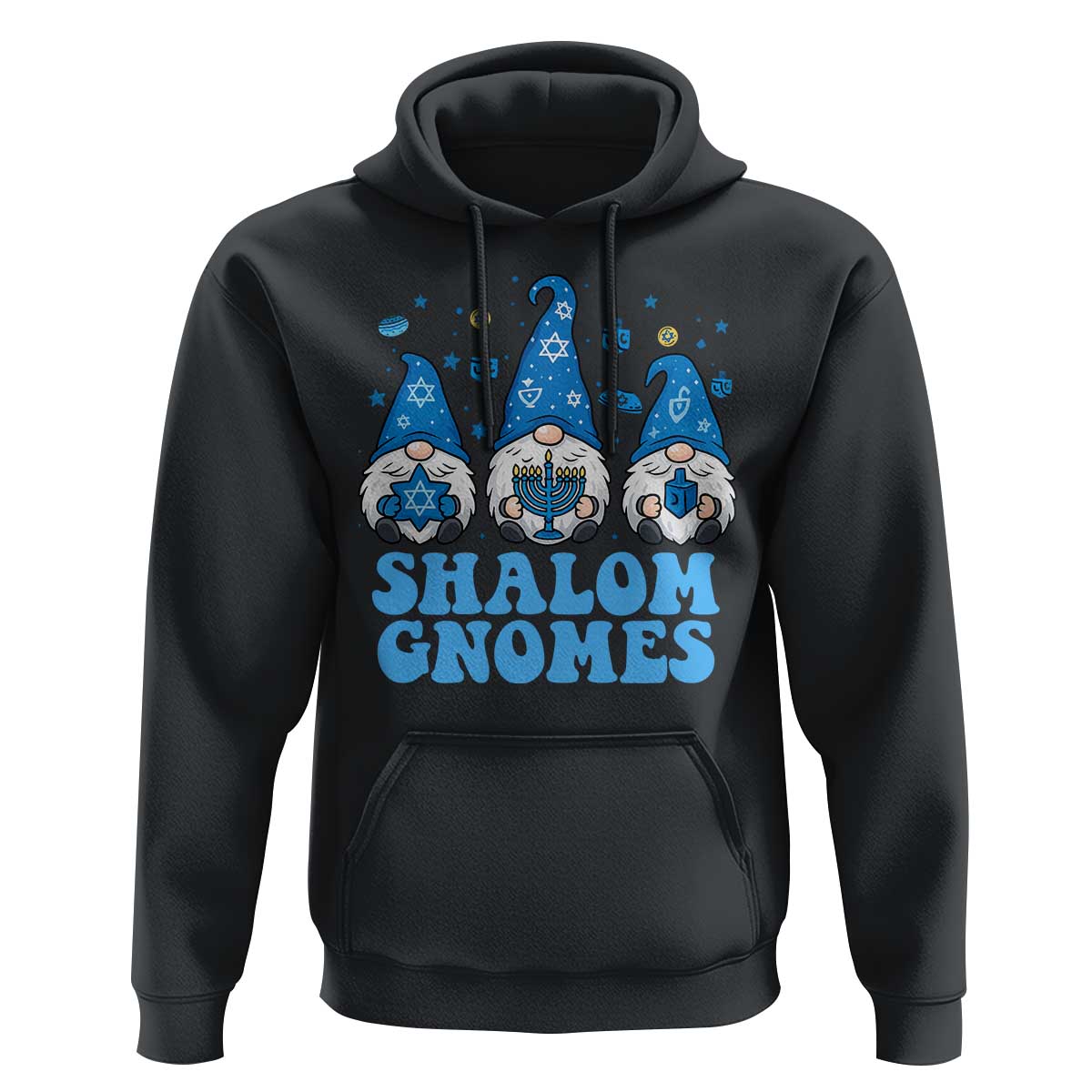 Happy Hanukkah Hoodie Retro Groovy Eight Nights Lights - Wonder Print Shop
