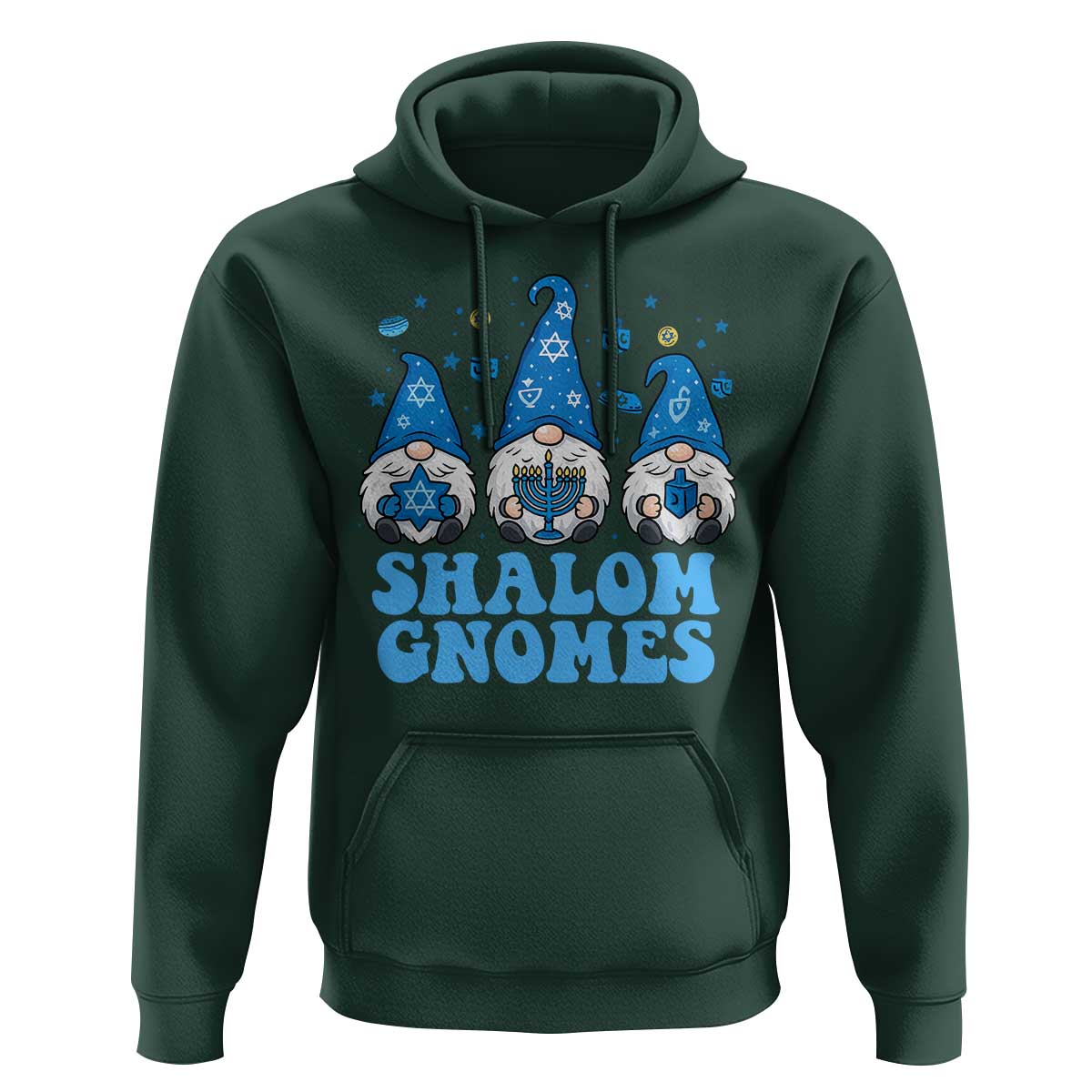 Happy Hanukkah Hoodie Retro Groovy Eight Nights Lights - Wonder Print Shop