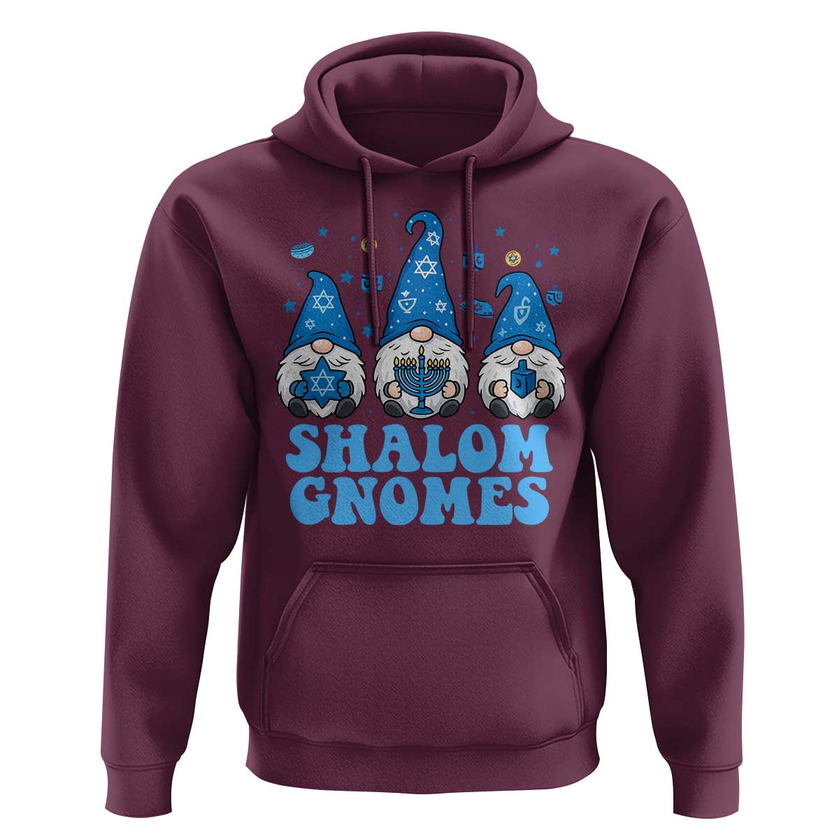 Happy Hanukkah Hoodie Retro Groovy Eight Nights Lights - Wonder Print Shop
