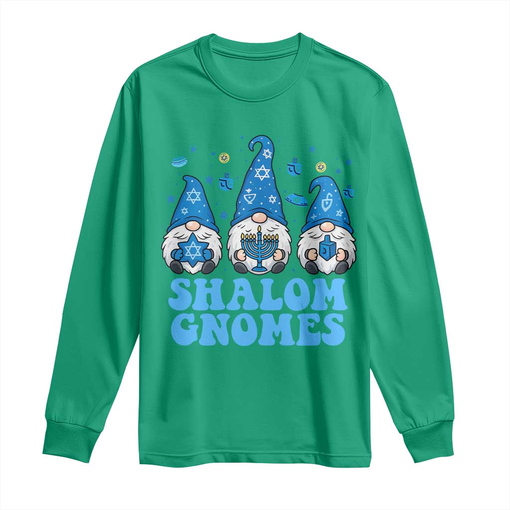 Happy Hanukkah Long Sleeve Shirt Retro Groovy Eight Nights Lights - Wonder Print Shop
