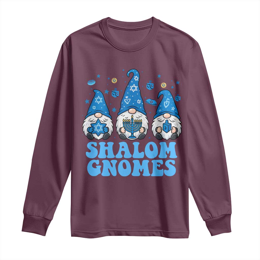 Happy Hanukkah Long Sleeve Shirt Retro Groovy Eight Nights Lights - Wonder Print Shop