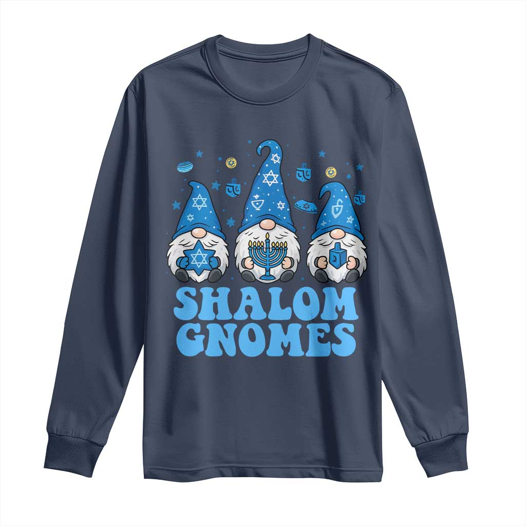 Happy Hanukkah Long Sleeve Shirt Retro Groovy Eight Nights Lights - Wonder Print Shop