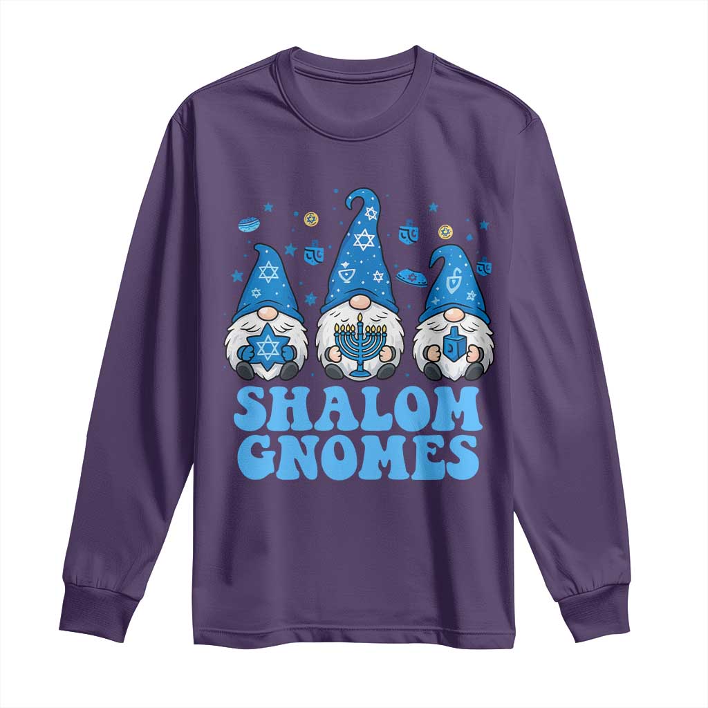 Happy Hanukkah Long Sleeve Shirt Retro Groovy Eight Nights Lights - Wonder Print Shop