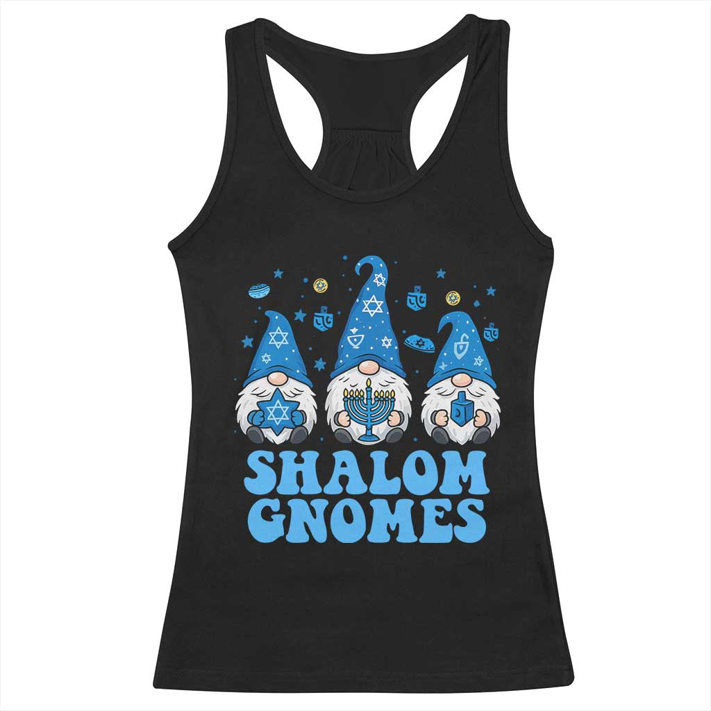 Happy Hanukkah Racerback Tank Top Retro Groovy Eight Nights Lights - Wonder Print Shop