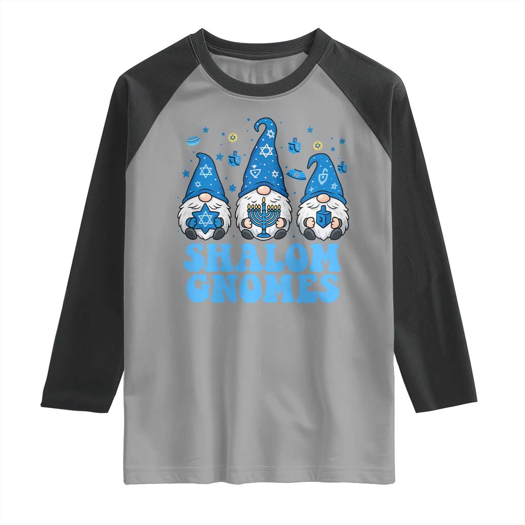 Happy Hanukkah Raglan Shirt Retro Groovy Eight Nights Lights - Wonder Print Shop