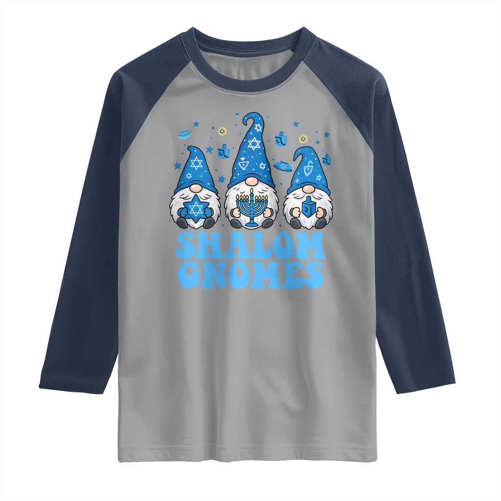 Happy Hanukkah Raglan Shirt Retro Groovy Eight Nights Lights - Wonder Print Shop