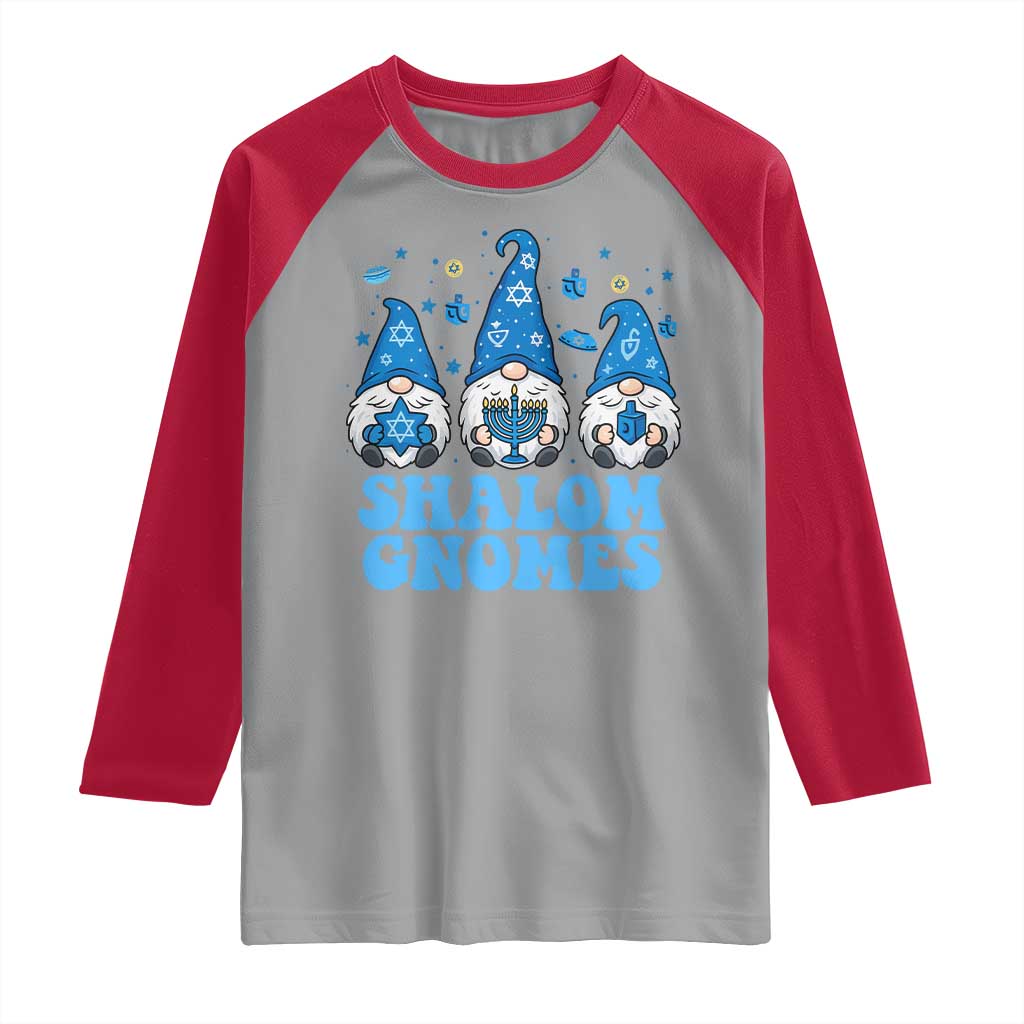 Happy Hanukkah Raglan Shirt Retro Groovy Eight Nights Lights - Wonder Print Shop