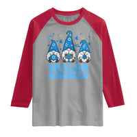 Happy Hanukkah Raglan Shirt Retro Groovy Eight Nights Lights - Wonder Print Shop