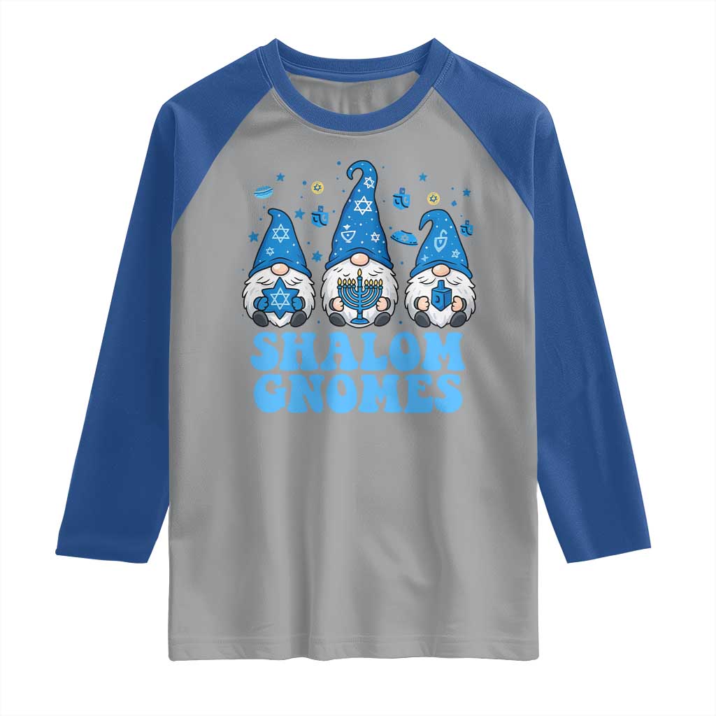 Happy Hanukkah Raglan Shirt Retro Groovy Eight Nights Lights - Wonder Print Shop