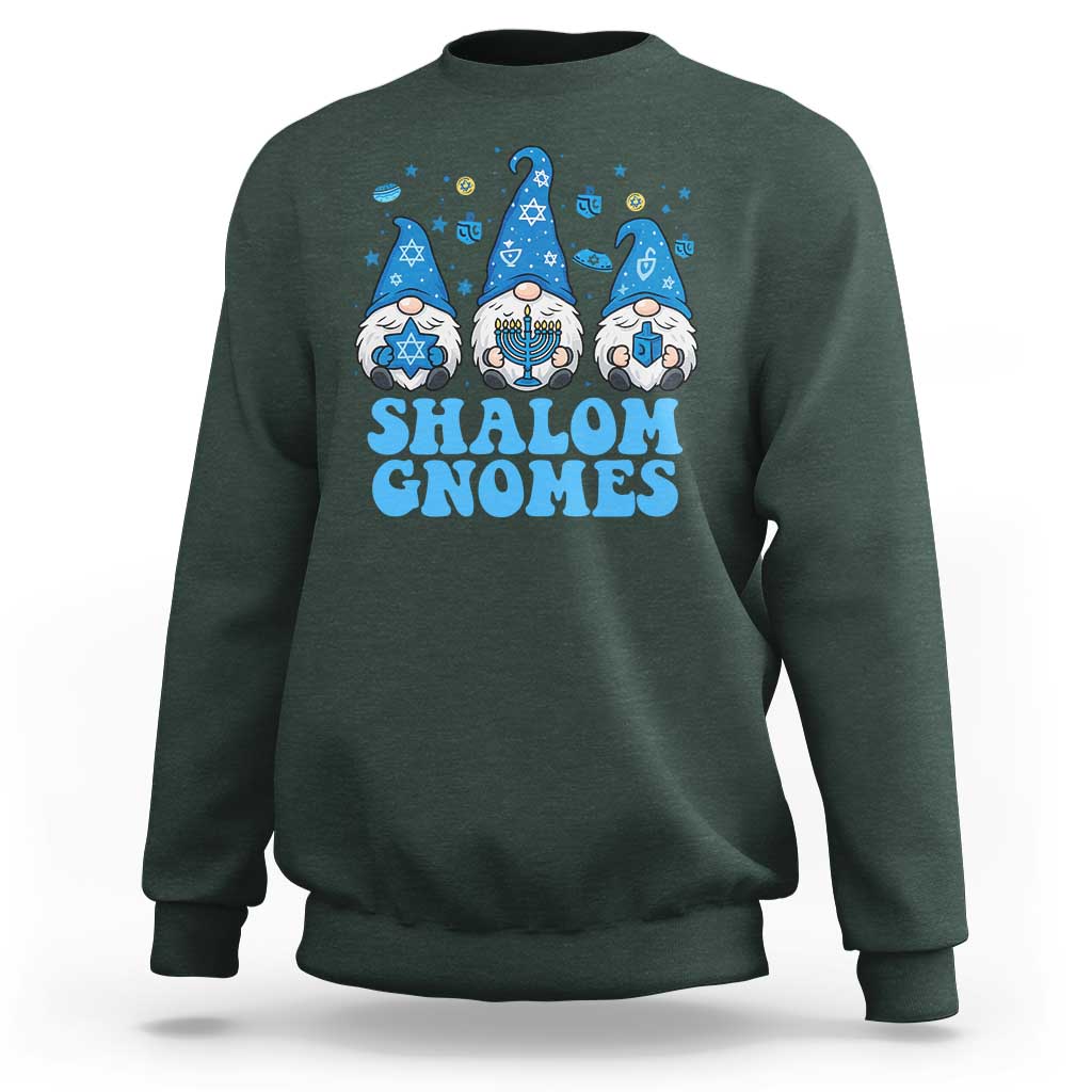Happy Hanukkah Sweatshirt Retro Groovy Eight Nights Lights - Wonder Print Shop