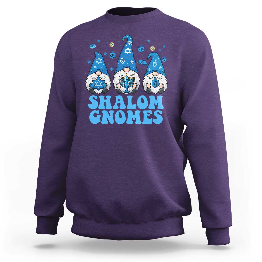 Happy Hanukkah Sweatshirt Retro Groovy Eight Nights Lights - Wonder Print Shop