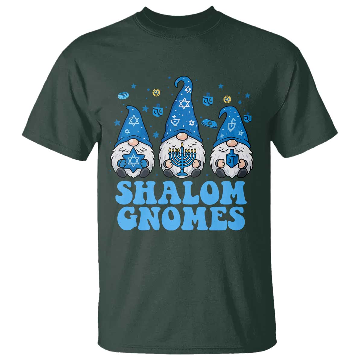 Happy Hanukkah T Shirt Retro Groovy Eight Nights Lights - Wonder Print Shop