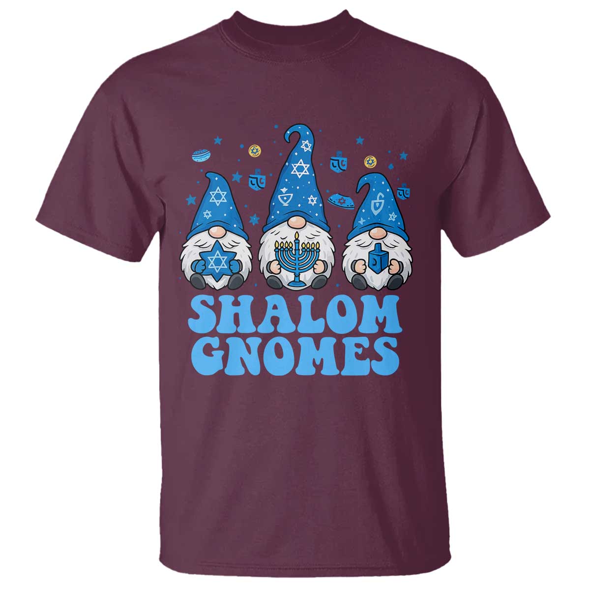 Happy Hanukkah T Shirt Retro Groovy Eight Nights Lights - Wonder Print Shop