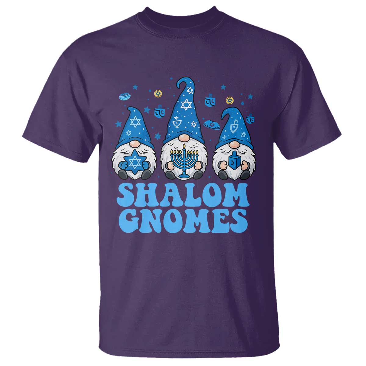 Happy Hanukkah T Shirt Retro Groovy Eight Nights Lights - Wonder Print Shop