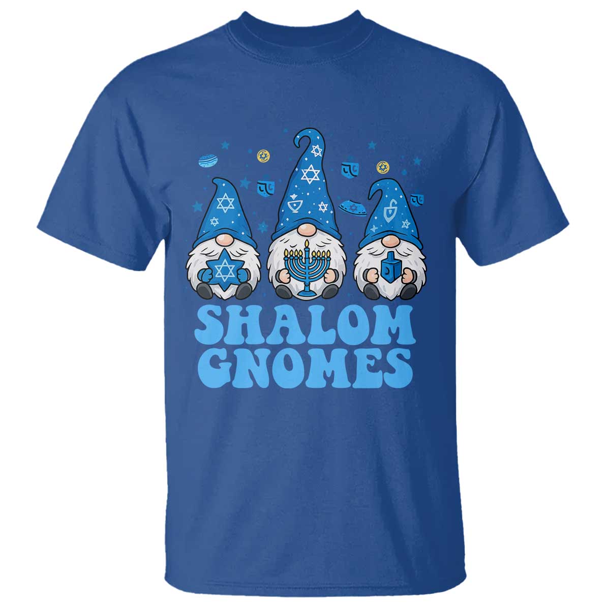 Happy Hanukkah T Shirt Retro Groovy Eight Nights Lights - Wonder Print Shop