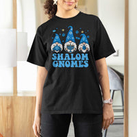 Happy Hanukkah T Shirt For Women Retro Groovy Eight Nights Lights - Wonder Print Shop
