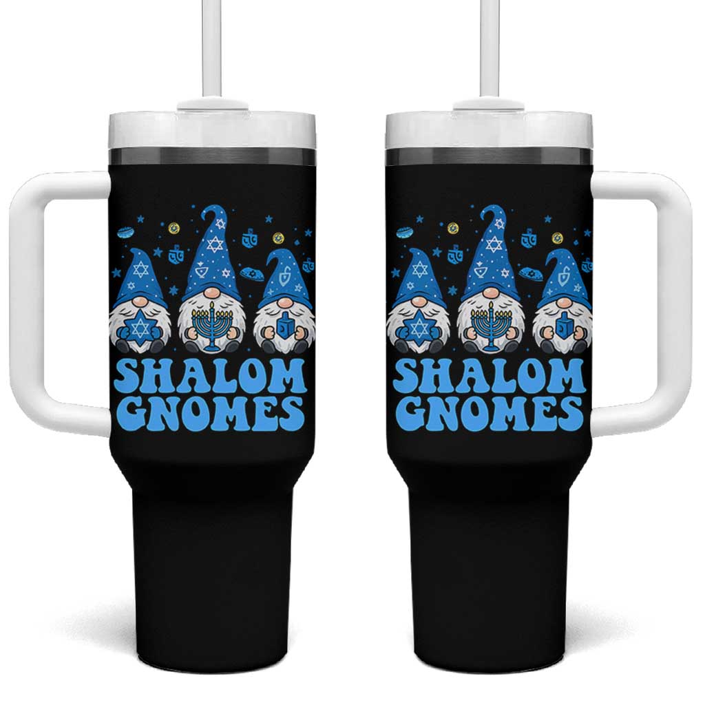 Happy Hanukkah Tumbler With Handle Retro Groovy Eight Nights Lights - Wonder Print Shop