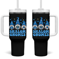 Happy Hanukkah Tumbler With Handle Retro Groovy Eight Nights Lights - Wonder Print Shop