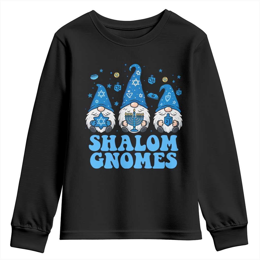 Happy Hanukkah Youth Sweatshirt Retro Groovy Eight Nights Lights - Wonder Print Shop