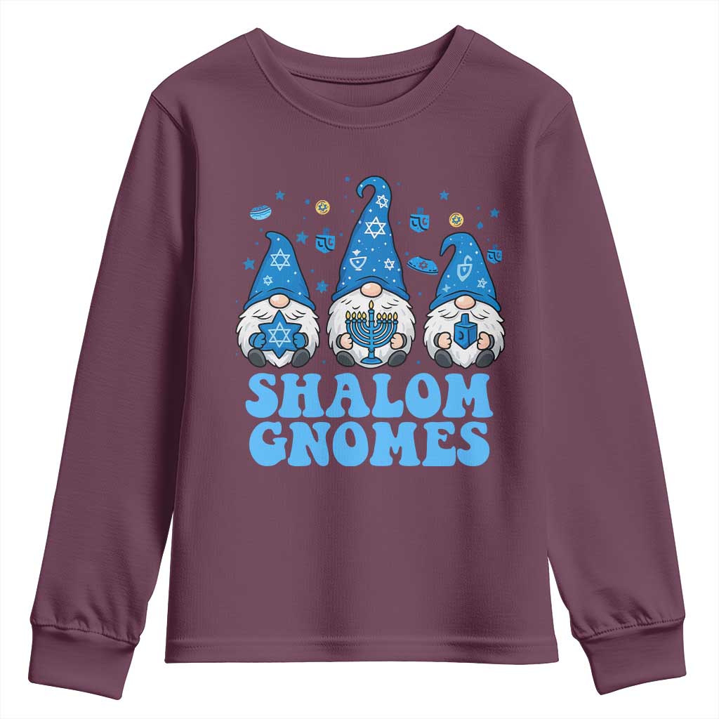 Happy Hanukkah Youth Sweatshirt Retro Groovy Eight Nights Lights - Wonder Print Shop