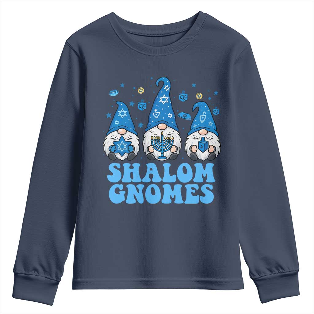 Happy Hanukkah Youth Sweatshirt Retro Groovy Eight Nights Lights - Wonder Print Shop