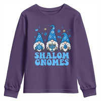 Happy Hanukkah Youth Sweatshirt Retro Groovy Eight Nights Lights - Wonder Print Shop