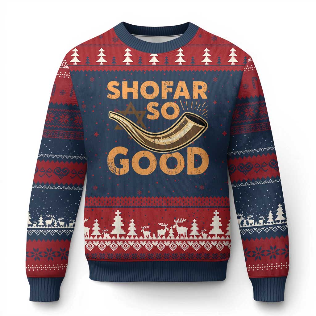 Shofar So Good Ugly Christmas Sweater Funny Rosh Hashanah Jewish Holiday Gift - Wonder Print Shop