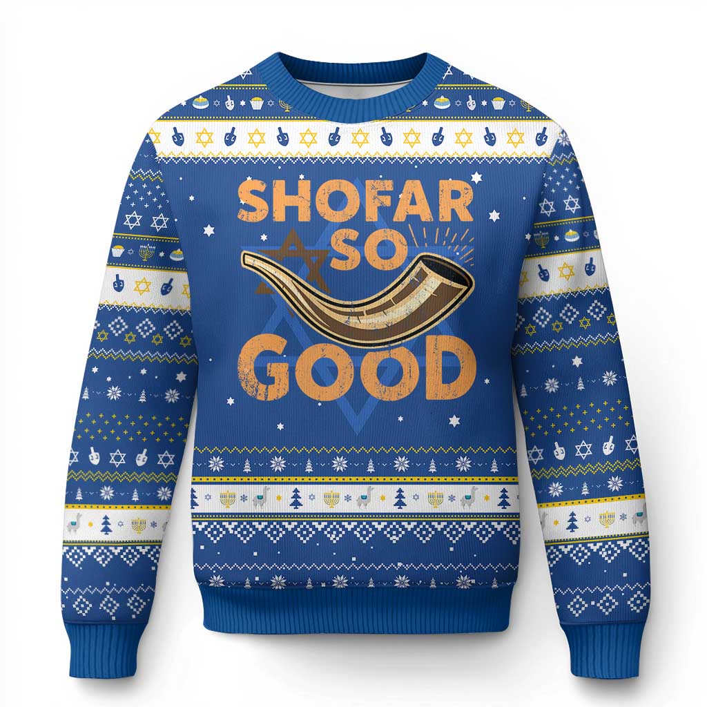 Shofar So Good Hanukkah Ugly Sweater Funny Rosh Hashanah Jewish Holiday Gift - Wonder Print Shop