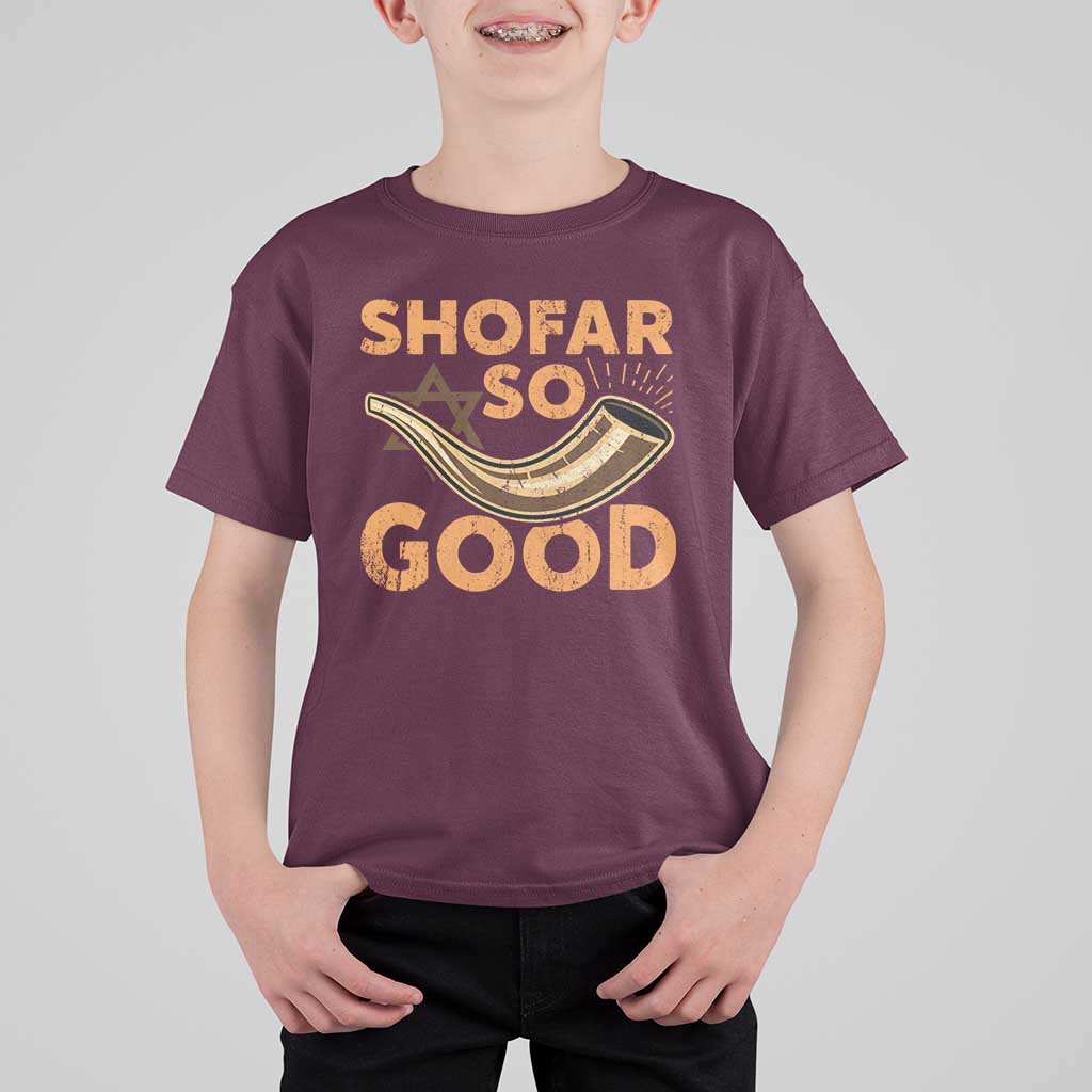 Shofar So Good T Shirt For Kid Funny Rosh Hashanah Jewish Holiday Gift - Wonder Print Shop