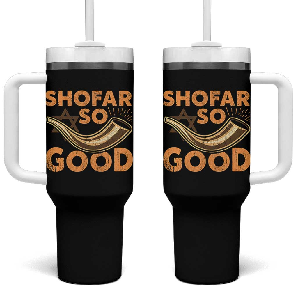 Shofar So Good Tumbler With Handle Funny Rosh Hashanah Jewish Holiday Gift - Wonder Print Shop
