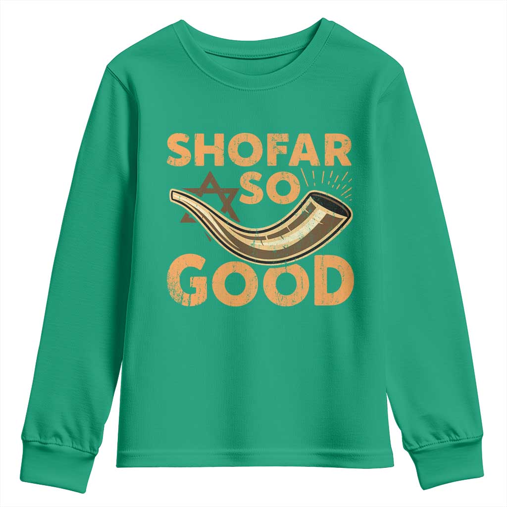 Shofar So Good Youth Sweatshirt Funny Rosh Hashanah Jewish Holiday Gift - Wonder Print Shop