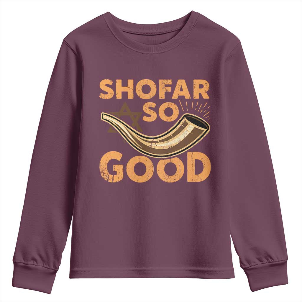 Shofar So Good Youth Sweatshirt Funny Rosh Hashanah Jewish Holiday Gift - Wonder Print Shop