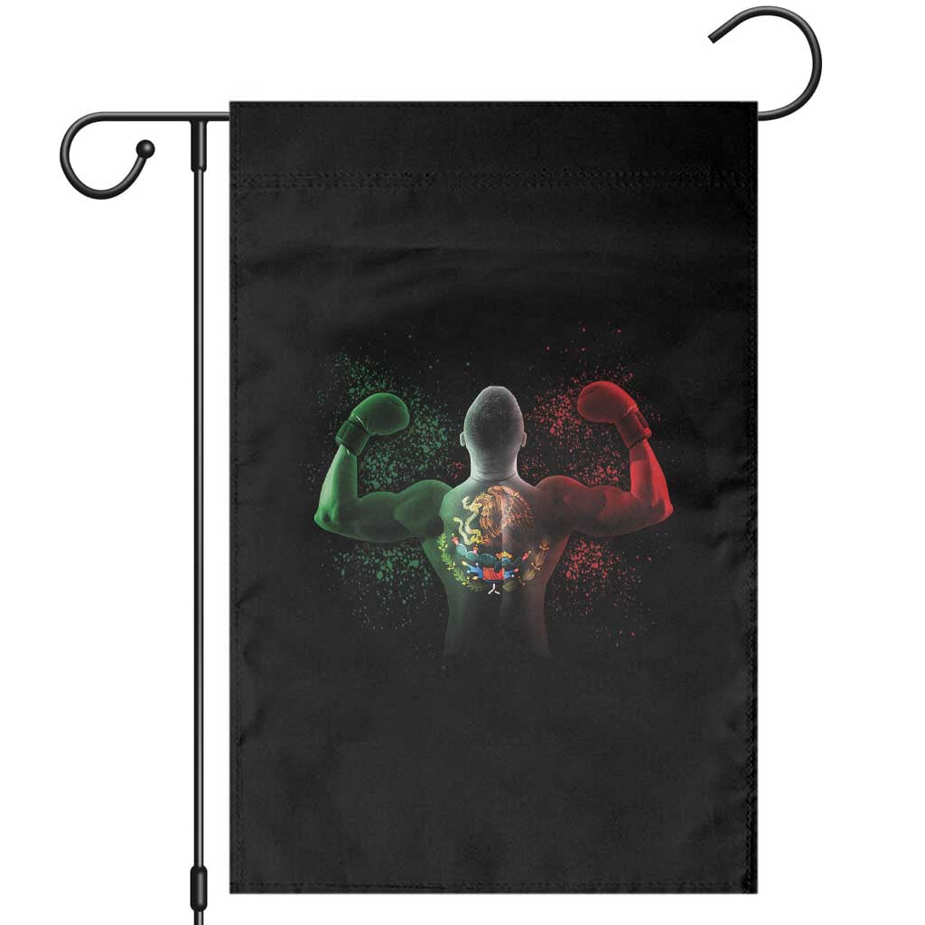 Mexican Boxing Garden Flag Retro Vintage Watercolors Mexico Flag Boxer