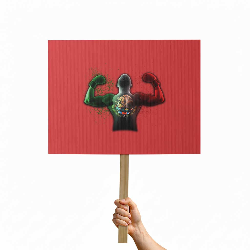 Mexican Boxing Protest Sign Retro Vintage Watercolors Mexico Flag Boxer