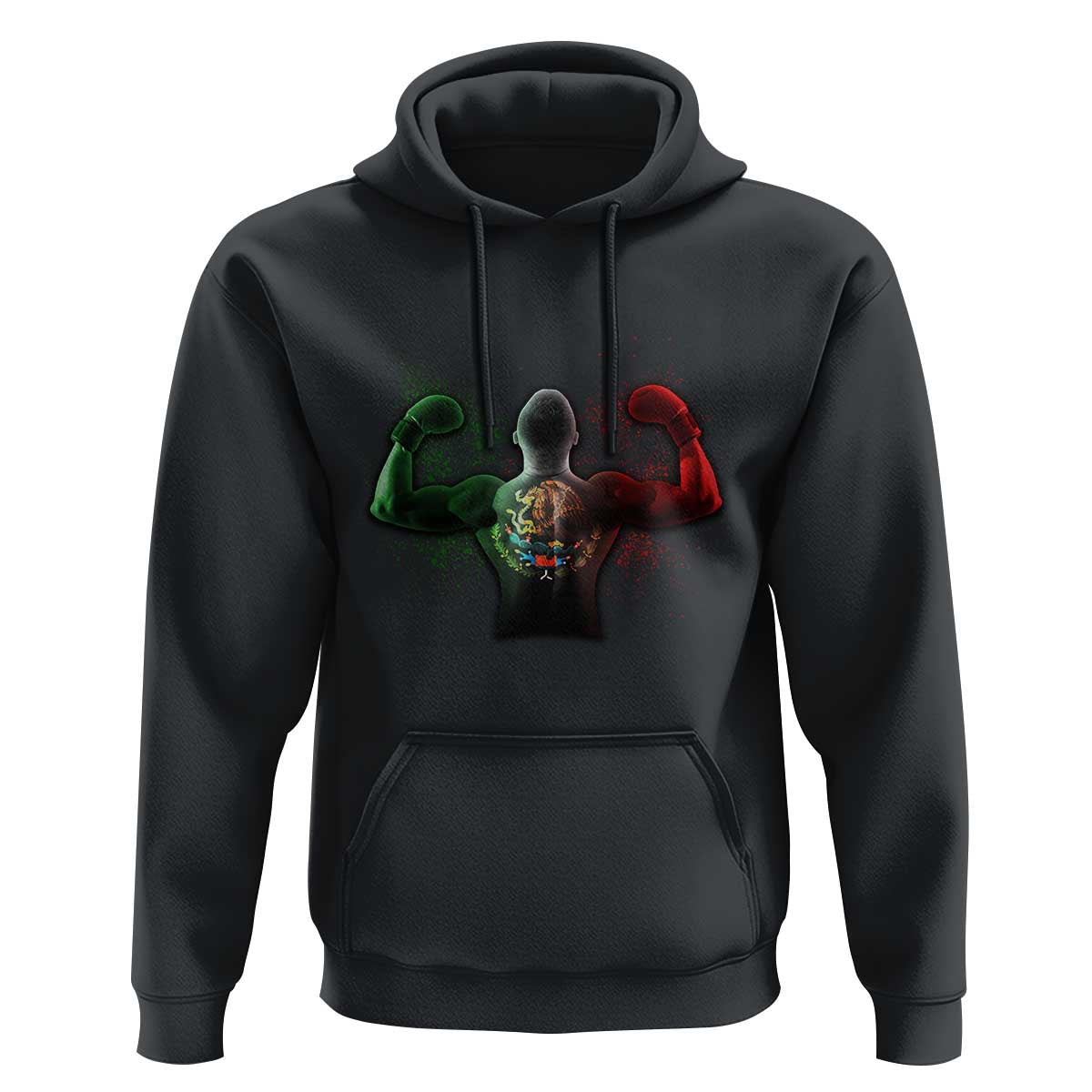 Mexican Boxing Hoodie Retro Vintage Watercolors Mexico Flag Boxer
