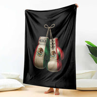 Mexican Boxing Gloves Throw Blanket Retro Vintage Mexico Flag Boxer