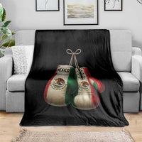Mexican Boxing Gloves Throw Blanket Retro Vintage Mexico Flag Boxer
