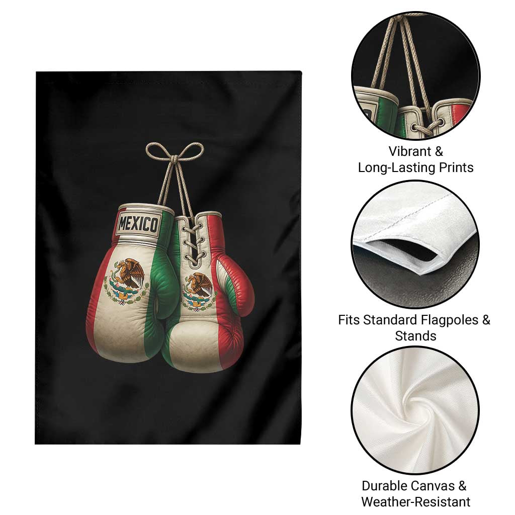 Mexican Boxing Gloves Garden Flag Retro Vintage Mexico Flag Boxer